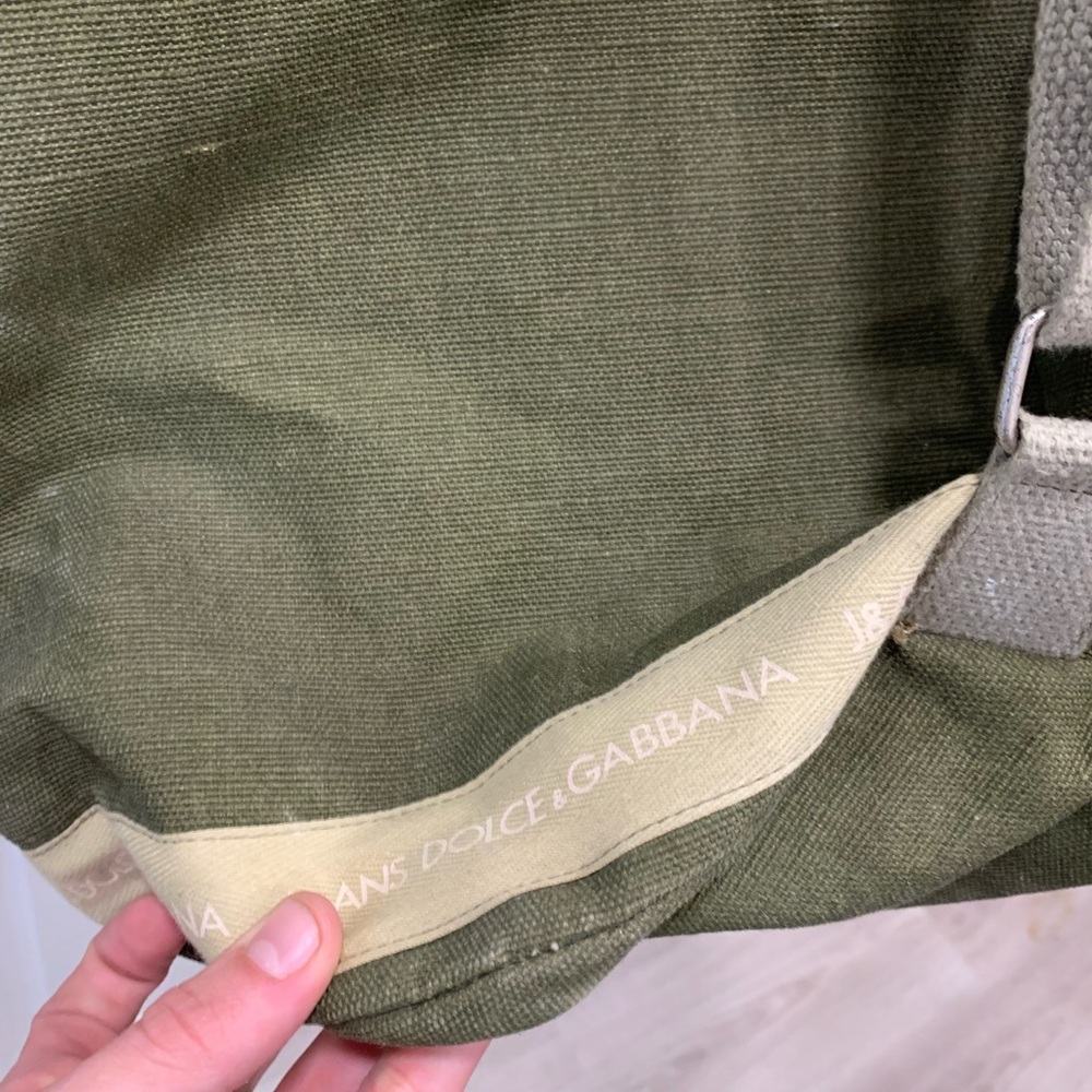 J&ANS Dolce & Gabbana Army Green Duffel Bag Drawstring Travel Bag Oversized Rare - Picture 12 of 16